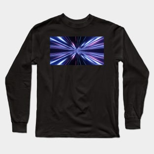 High speed, pink blue lines Long Sleeve T-Shirt